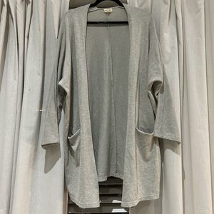 DONNI Sweater Womens OS Ribbed Oversized Cardigan Coat‎ Gray Slouchy Long Duster